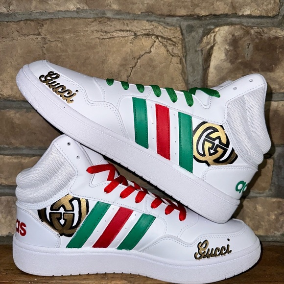 Custom GG Snake Adidas Hightops men’s size 9/10W - Picture 2 of 4